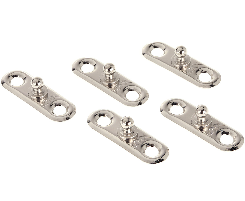 Replacement Old Style Pull It Up Fastener Oval Plate Stud 1-3/8" (Nickel-Plated Brass) 5 Pack